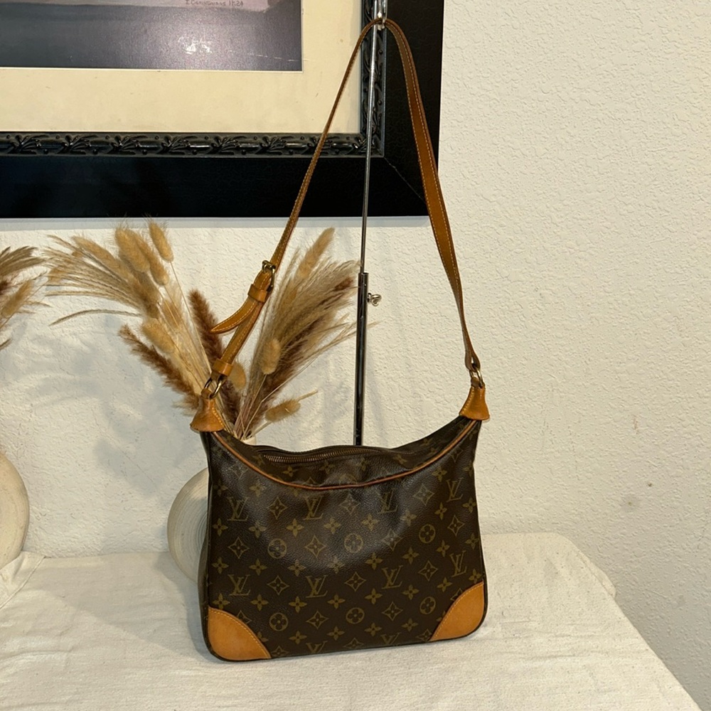 LOUIS VUITTON Monogram Boulogne 30 Shoulder Bag M51265 LV Auth BA278 +COA - Picture 1 of 17